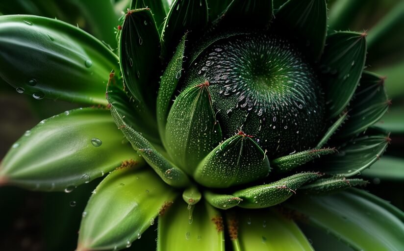 一盆茂盛的蘆薈植物，葉片綠色且多汁，充滿生命力，置於明亮的室內環境中。